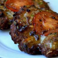Peshawri Chapli Kabab  · Pan fried with ground beef, onion, and tomato patties.