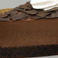 Belgian Chocolate Mousse Cake · Sponge Cake Topped with Belgian chocolate mousse and finished with Chocolate shavings.