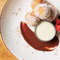 Chocolate Chip Cookie Dough Stuffed Beignets · Vegetarian. With vanilla Anglaise dipping sauce and bourbon-chocolate ganache.