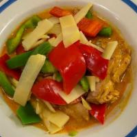 Red Curry · Spicy, favorite. This is classic Thai curry. Simmered in coconut milk with bamboo shoots and...