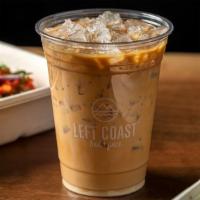 Iced Coconut-Oat Latte · Left Coast Espresso, full-fat coconut milk, oat milk