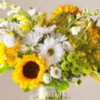 Hello Sunshine · Seasonal vase of garden flowers