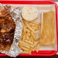 Rib Tips · Served with coleslaw, garlic bread and fries.
