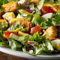 House Salad · Romaine, Parmesan, red onion, tomato, pepperoncini, croutons.