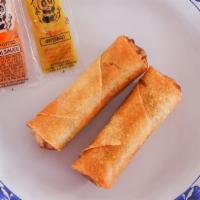 Spring Rolls (2) · Fried, contains both pork and shrimp with some mushroom, bamboo and cabbage.
Comes with duck...