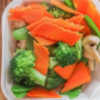 Steamed Mix Vegetables · Broccoli, carrot, mushroom, snow pea, napa, bamboo shoot, water chestnut.
No additions can b...