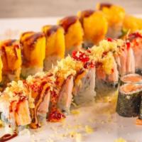 Bmw Roll · Spicy tuna, spicy salmon, and spicy yellowtail with avocado, deep fried, topped with eel, wa...