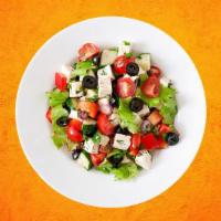 Greek Salad Getaway · House salad with crumbled feta, served with dressing of choice
