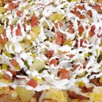 Caribbean Twist Pizza (Small) · Our trademark pie! Honey mustard base, ham, and bacon. After we bake it, we finish it with o...