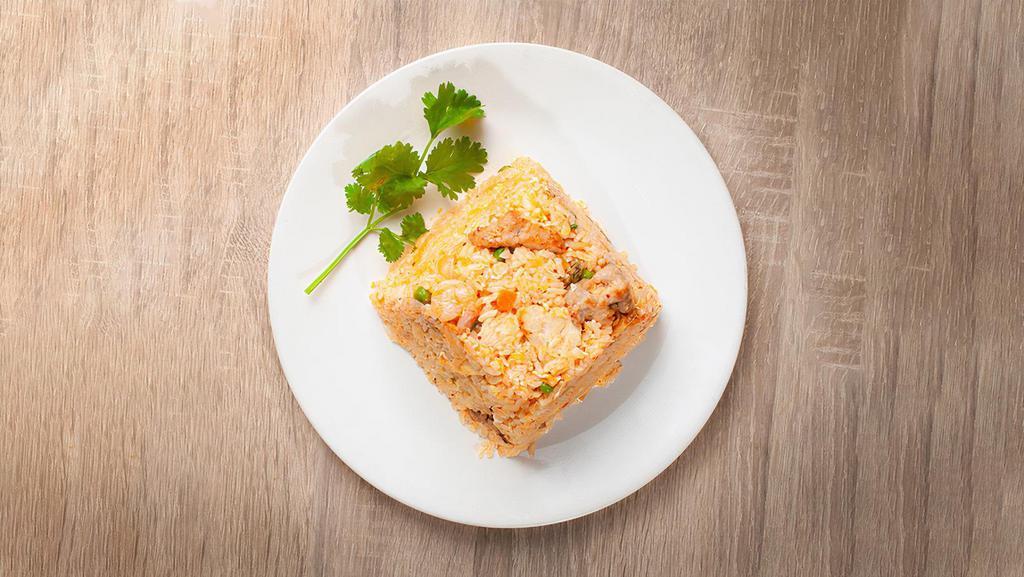 Kimchi Fried Rice 泡菜炒饭 · Premium rice fried with fried egg, kimchi, green bean, carrot and green onions.