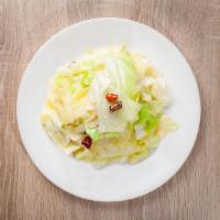 Shredded Cabbage 手撕包菜 · Fried shredded cabbage with house hot sauce. Served with steamed rice.