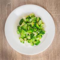 Broccoli With House Garlic Sauce 蒜蓉西兰花 · Stir fried broccoli with house garlic sauce. Served with steamed rice.