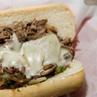 Philly Cheese Steak · With mozzarella cheese, green pepper, and onion
