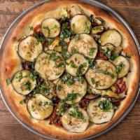 Gf Pizza Genco (Vegan) · (vegan no cheese) eggplant, roasted red peppers, portobello mushroom, artichoke hearts, roas...