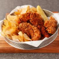 4 Piece Chicken Tender · Chicken breast tenders hand-breaded and fried to order. Served with your choice Homemade Pot...