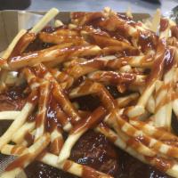 Bbq Wings Special (6) · Sauteed BBQ wings topped with French fries and coverwed with bbq.