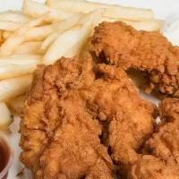4 Pc. Chicken Tenders (On), W Small Fries & A Drink · Served with small fries and small drink