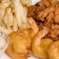 3 Pc. Chicken Tenders And 5 Pc. Jumbo Shrimp (On), W Small Fries & A Drink · Served with small fries and small drink