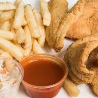 4 Pc. Fish Dinner (On), W Small Fries & A Drink · Served with small fries and small drink