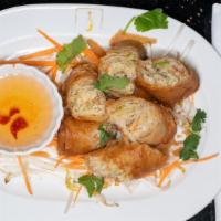 Egg Rolls · Gluten free available. Vegan. Vegetarian. Pork or tofu with mixed vegetables in an egg-free ...