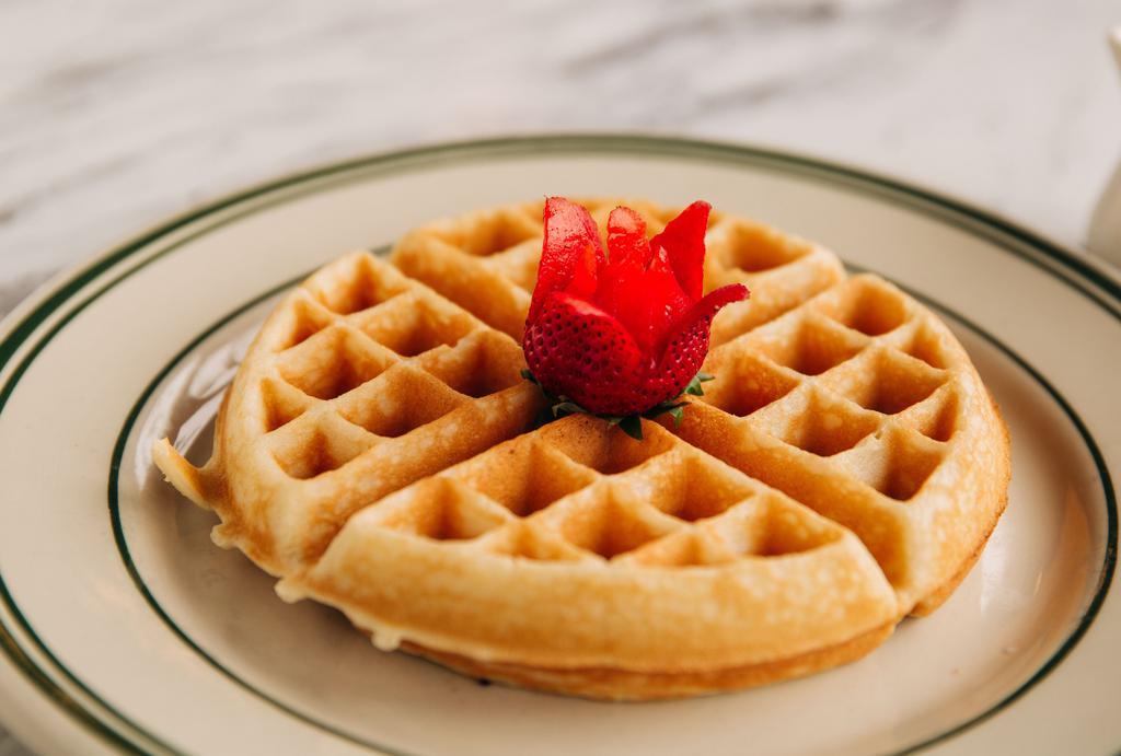 Belgian Waffle · With butter and maple syrup.