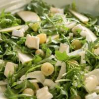 Arugula Salad  · Arugula, dried cherries, candied pecans & neufchâtel
Grilled chicken can be added for an add...