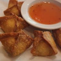 Crab Rangoon · 5 pieces. Choice of mild or spicy includes jalapenos, crab meat, cream cheese, green onion w...