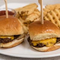 (2) Mini Cheeseburgers · Entree comes with choice of one side and beverage