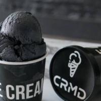 Black Vanilla · Vanilla ice cream with coconut activated charcoal, don't worry it's safe! 

Gluten free.