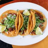 Traditional Mexican Tacos (Each) · Your choice of meat served on a soft corn tortilla with onions, cilantro, lime and a side of...