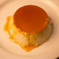 Flan · A mildly sweet egg custard with a caramel topping; a typical Mexican dessert.