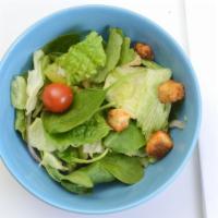 House Salad · Fresh cut mixed lettuce, tomato, cucumber, red onion, homemade croutons and Choice of dressi...