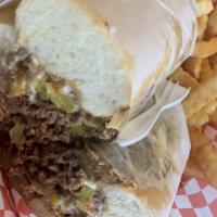 Philly Buster Sandwich Combo · Steak, chicken and ground beef. Includes mushroom, onion, green pepper, provolone cheese and...