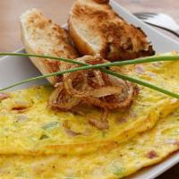 Denver Omelette · Ham, green peppers and onions.