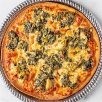 The Art Of Spinach · Vegetarian. A generous blend of spinach, artichoke hearts, sautéed garlic, ricotta, and parm...