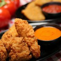 Boneless Chicken Tenders (Small) · Boneless tenders spun in your favorite sauce or served with sauce on the side for dipping. S...