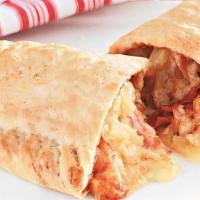 Calzones · Our freshly made pizza dough filled with pizza sauce, cheese and your choice of up to three ...