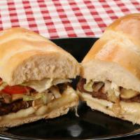 Ruthie’S Way Steak Sub · Signature dish. Tender steak loaded with Provolone cheese, grilled onions, mushrooms, lettuc...
