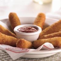 Mozzarella Cheese Sticks · 8 Mozzarella cheese sticks.  Served with your choice of dipping sauce.