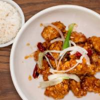 General Tso Chicken · Flavorful chicken with spicy tangy sauce.