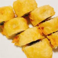 Deep Fried Asparagus Roll · Asparagus deep fried in roll