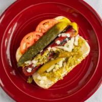 Char Jumbo Dog · Everything: Mustard, Relish, Onion, Tomato, Pickle, Sport Pepper, Celery Salt