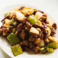 Kung Pao Chicken / 宫保鸡丁 · Mild. Diced chicken stir-fried with bell peppers, onion, and roasted peanut in kung pao sauc...