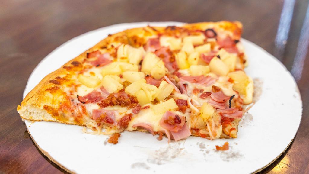 Hawaiian Pizza (Large) · Ham, pineapple, bacon.