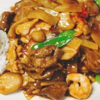 Four Seasons · Savory blend of chicken, beef, shrimp and pork with bamboo shoots, mushrooms, water chestnut...