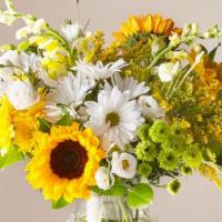 Hello Sunshine Bouquet · Garden mix of seasonal flowers in a vase