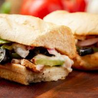 Veggie Sandwich · Green Peppers, Onions, Black Olives, and Fresh Mushrooms with Mozzarella Cheese and our secr...