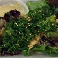 Wakame Salad · Seaweed salad with a savory dressing.