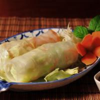 Thai Fresh Spring Rolls (2) · Fresh lettuce, carrots, beansprouts, cilantro, cucumber, and tofu wrapped with rice paper se...