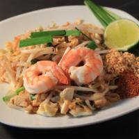 Siam Pad Thai · A signature Thailand favorite dish, stir fried rice noodle with your choice of meat, egg, be...